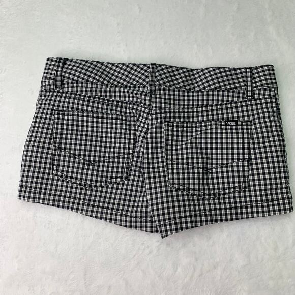 Vans off the Wall Juniors Sz 1 Black White Checkered 2.5" Flat Front Shorts Punk - Picture 2 of 9